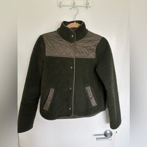 Barbour Dark Olive Quilted Sherpa Jacket